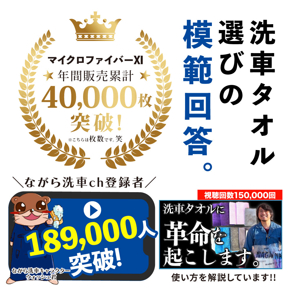 マイクロファイバーイレブン「 洗車タオル選びに模範解答を 」