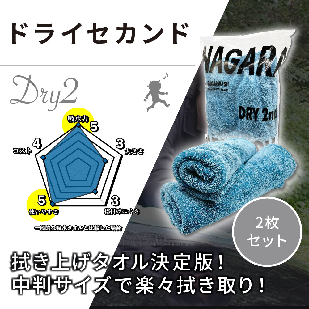 ドライセカンド 2枚セット『 拭き上げタオル決定版 』 – ながら洗車