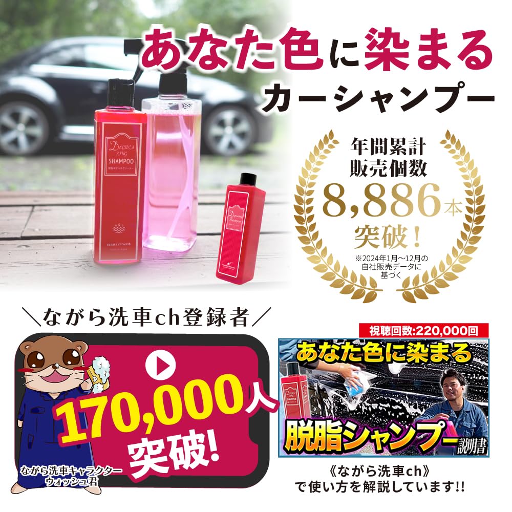 脱脂シャンプー大容量 1,000ml『 あなた色に染まるカーシャンプー