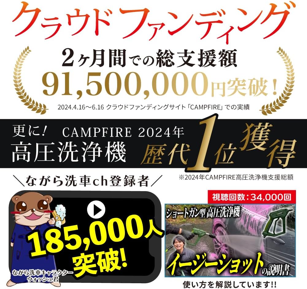 イージーショット×ライフルタンクセット『軽さに特化させた高圧洗浄機』