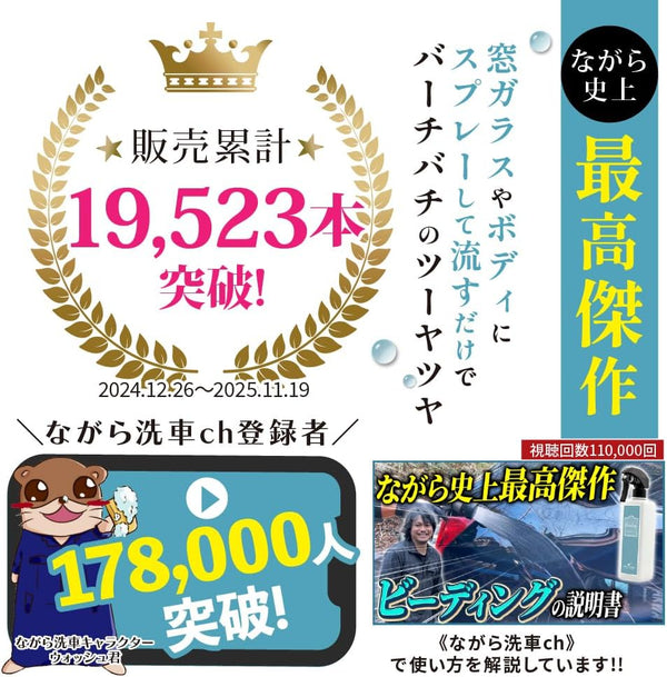 ビーディング 大容量 1,000ml 『 窓ガラスやボディにスプレーして流すだけでバーチバチのツーヤツヤ 』