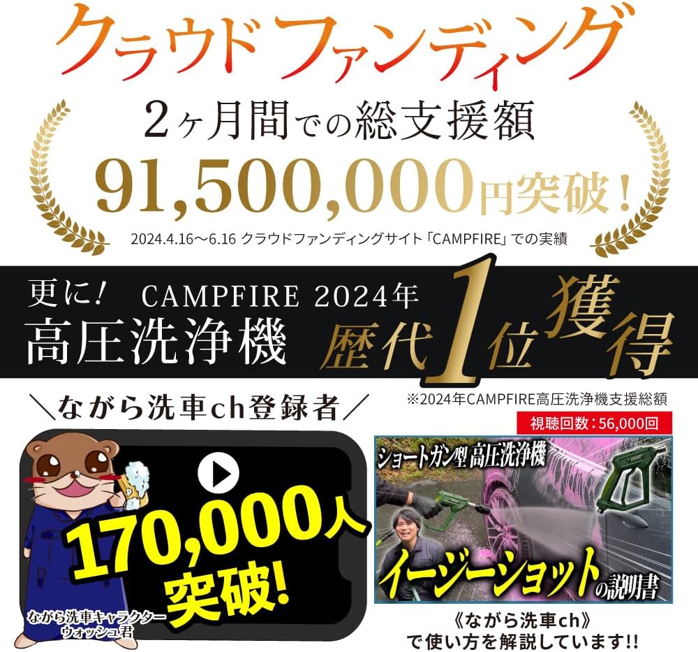 イージーショット×ライフルタンクセット『軽さに特化させた高圧洗浄機』