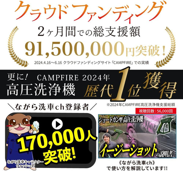 イージーショット×ライフルタンクセット『軽さに特化させた高圧洗浄機』