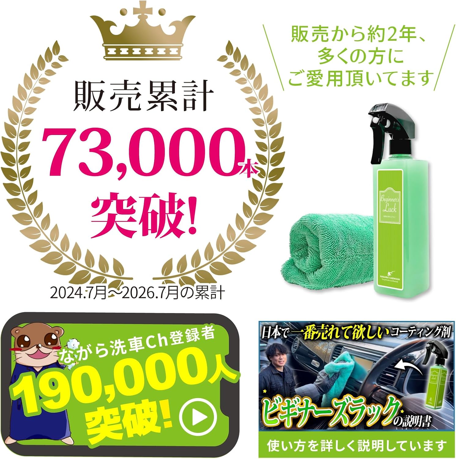 【ながら洗車】ビギナーズラック『 洗車後の拭きあげならビギナーズラック！ 』
