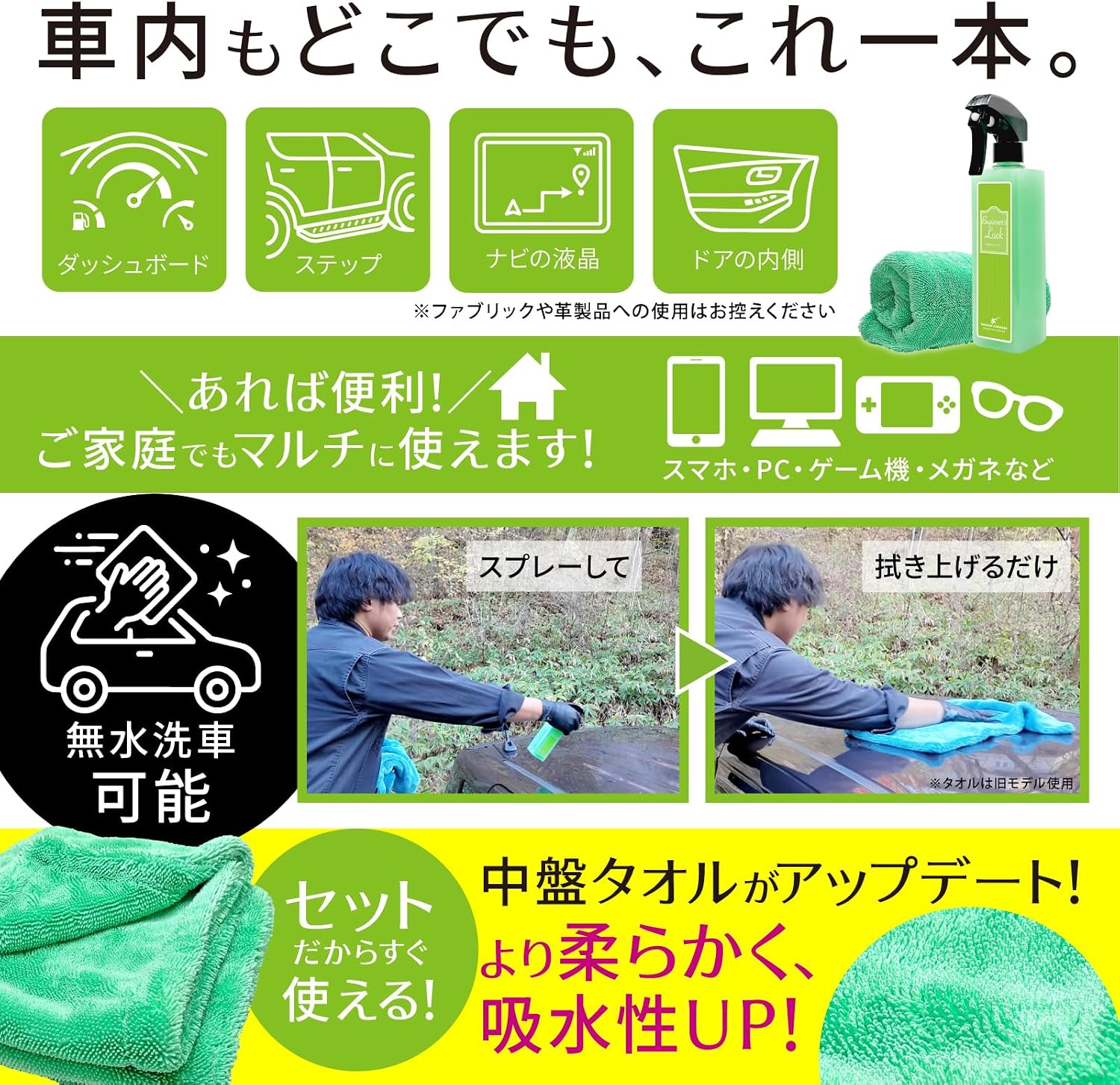 【ながら洗車】ビギナーズラック『 洗車後の拭きあげならビギナーズラック！ 』