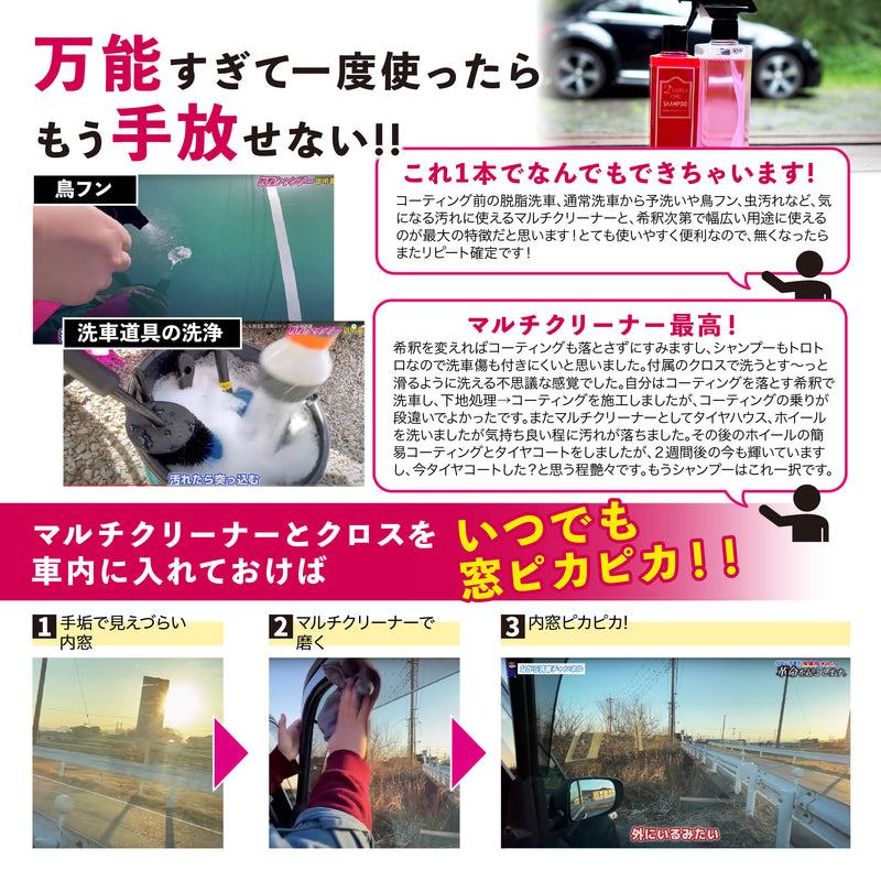 脱脂シャンプー 『 あなた色に染まるカーシャンプー 』