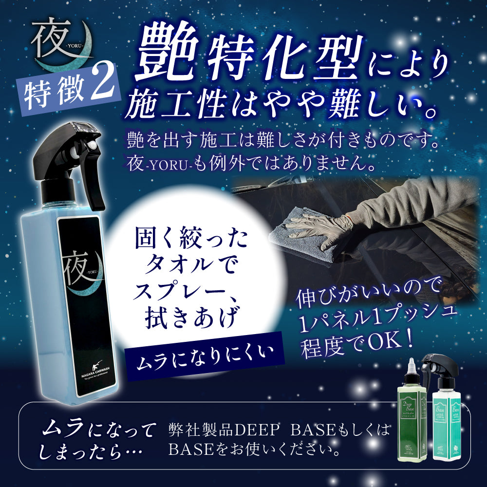 ながら洗車】 夜 『 夜に艶めく。艶特化型簡易コーティング剤