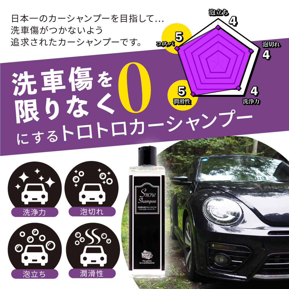 スノーシャンプー ミットセット『洗車傷を限りなく0にするトロトロカーシャンプー』