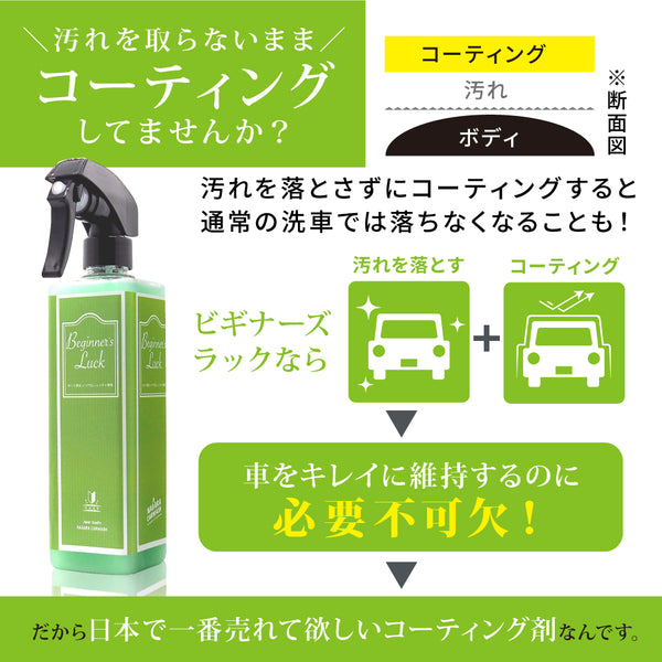 【ながら洗車】ビギナーズラック 350ml『 日本で一番売れて欲しいコーティング剤 』軽度な水シミも同時に除去