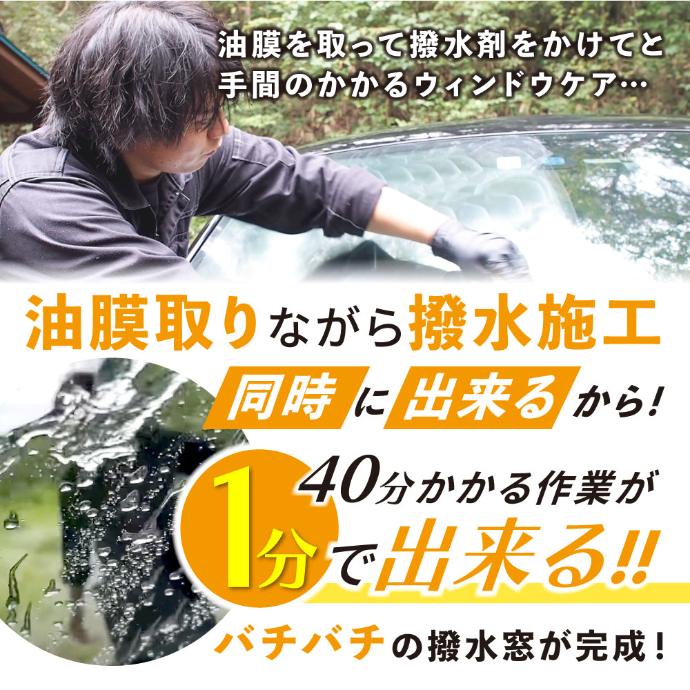 スプラッシュ＆ガラスポリッシュ ポーチセット『 ウロコ退治と強撥水で窓ガラスに安全を 』