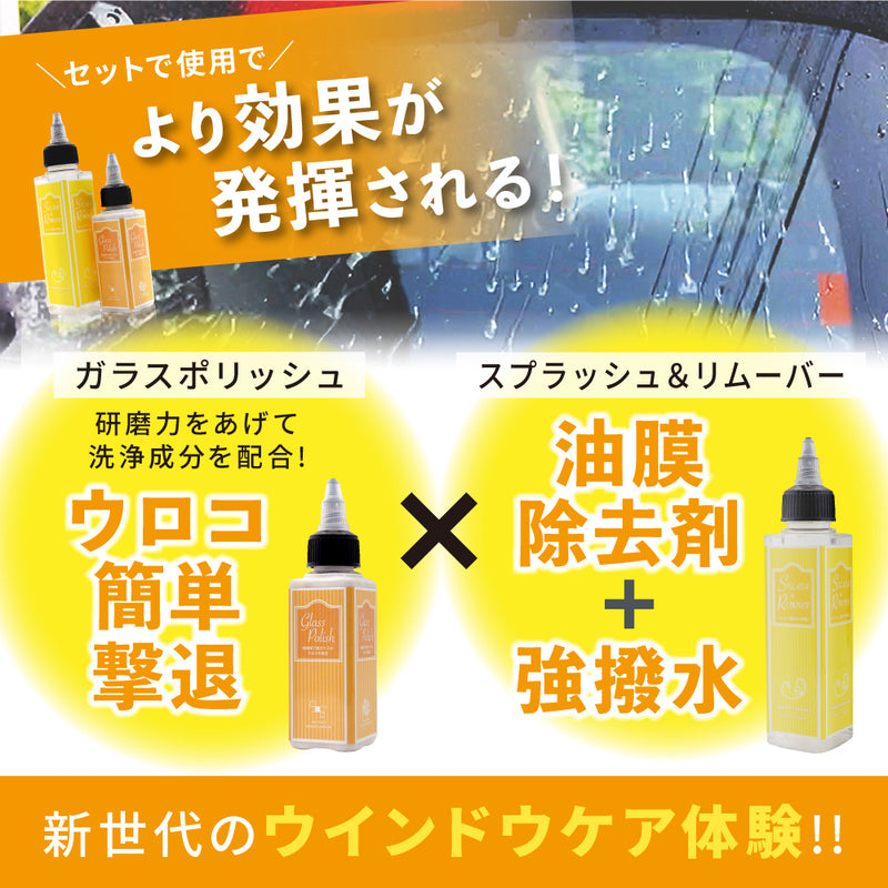 【8月初旬順次発送予定】スプラッシュ＆ガラスポリッシュ ポーチセット『 ウロコ退治と強撥水で窓ガラスに安全を 』