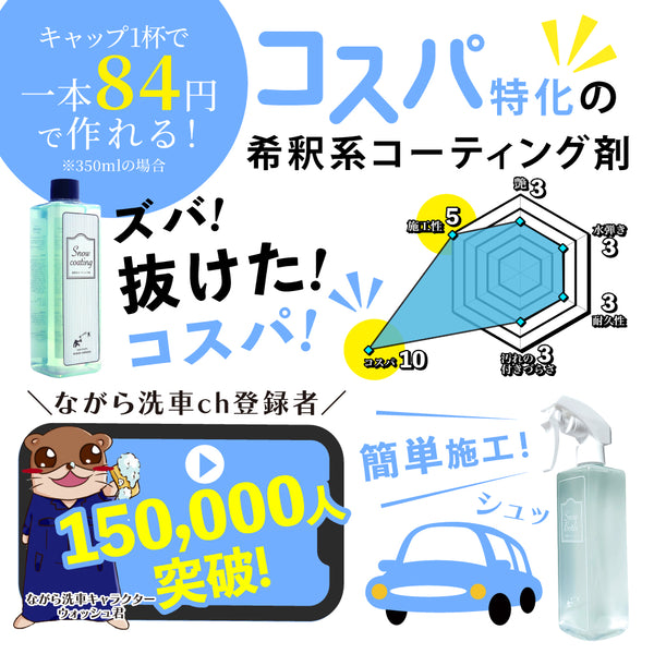 スノーコーティングバブル 『コスパ特化の希釈系コーティング剤』