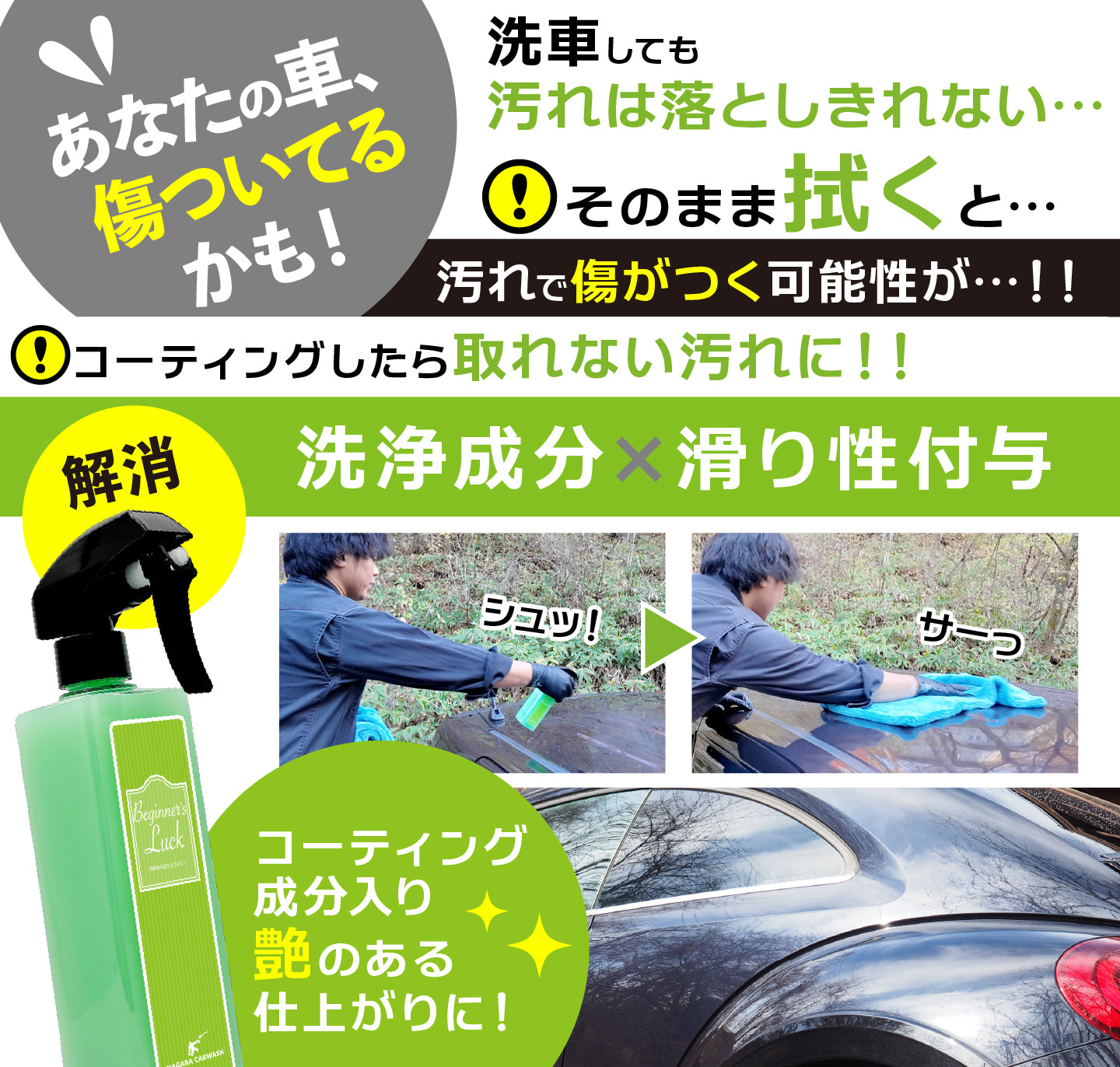 ビギナーズラック 大容量 1,000ml『 洗車後の拭きあげならビギナーズ