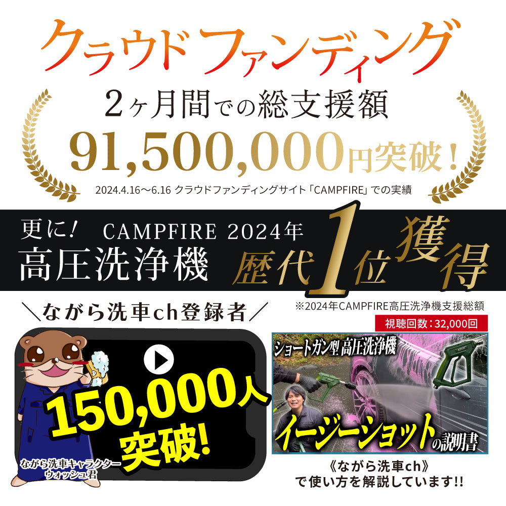 最終値下げ　ながら洗車 イージーショットノズル イージーショット ノズル『軽さに特化させた高圧洗浄機